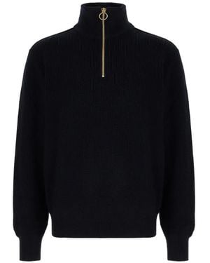 Paul & Shark Ribbed-Knit Half-Zip Sweater - Black