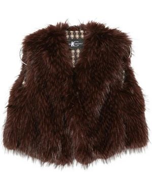 Luisa Cerano Faux-Fur Gilet - Brown