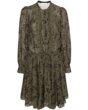 Zadig & Voltaire Ranil Floral-Print Mini Dress - Green