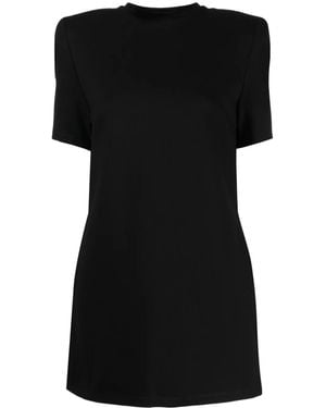 Area Crystal-Embellished Slit T-Shirt Dress - Black