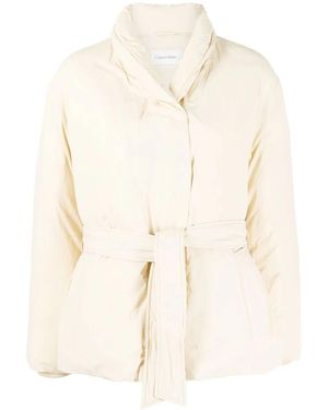 Calvin Klein Down Wrap Puffer Jacket - Natural
