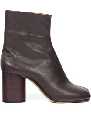 Maison Margiela 80 Mm Tabi Enkellaarzen - Bruin
