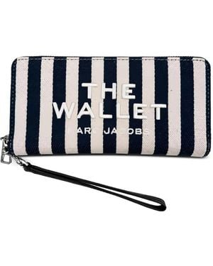 Marc Jacobs The Wallet Striped Embroidered Wallet - White