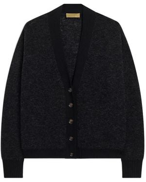 Momoní Cardigan Pra À Bords Côtelés En Maille Bouclée - Noir