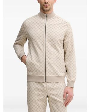 Joop! Patterned Zip-Up Hoodie - Natural