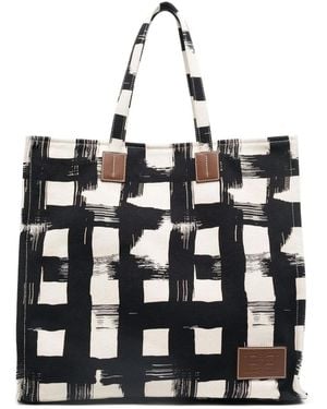 Bally Painted Check Pattern Tote - Multicolour