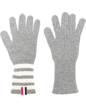 Thom Browne 4-Bar Cashmere Gloves - Grey