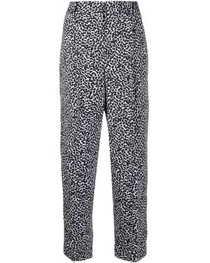 MICHAEL Michael Kors Leopard Print Straight-Leg Trousers - Grey