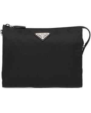 Prada Black Re Nylon Clutch - Negro