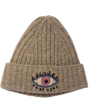 Kapital Eye-Embroidered Beanie Hat - Natural