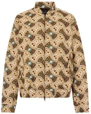 Emporio Armani Floral-Pattern Jacket - Natural