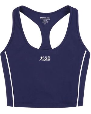 Sporty & Rich Sr Runner Sports Crop Tank Top - Blue