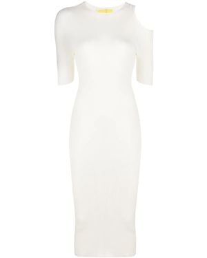 Aeron Ribbed Midi Dress - White