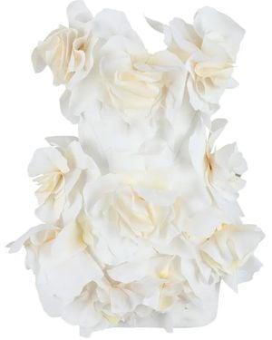 Acler Abito Corto Jackhill A Fiori - Bianco