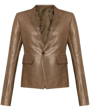 Rick Owens Leather Blazer - Brown