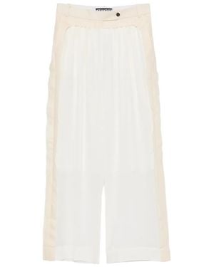 frenken Gathered-Detail Palazzo Trousers - White