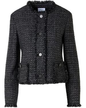 Akris Frayed Tweed Jacket - Black