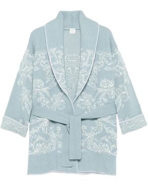 Eleventy Vest Met Sjaalkraag En Patroon - Blauw
