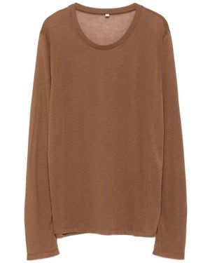Baserange Round-Neck Long-Sleeve Top - Brown