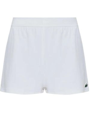 Lacoste Ultra Dry Hardloopshorts Met Logo-Patch - Wit