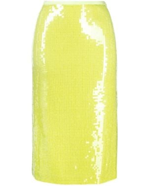 Helmut Lang Sequinned Midi Skirt - Yellow