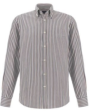 Paul & Shark Striped Cotton Shirt - Grey