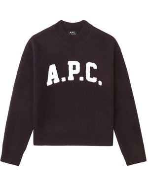 A.P.C. Jersey a rayas con logo - Azul