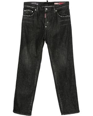 DSquared² Distressed Logo-Patch Jeans - Black