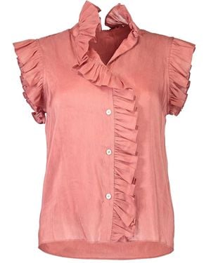 CHRISTY LYNN Marfa Ruffled Mock-Neck Shirt - Pink
