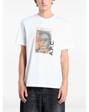 A.P.C. T-Shirt Met Print - Wit