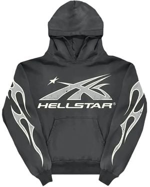 HELLSTAR Sudadera Con Capucha Y Motivo De Llamas - Gris