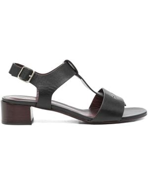 Avril Gau 40Mm Leather T-Bar Heeled Sandals - Black