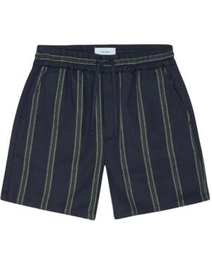 Les Deux Lawson Striped Drawstring Shorts - Blue