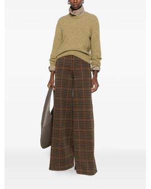 Max Mara Prince Of Wales Check Wide-Leg Pants - Natural