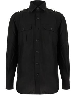 Tom Ford Double-Pocket Long-Sleeve Shirt - Black