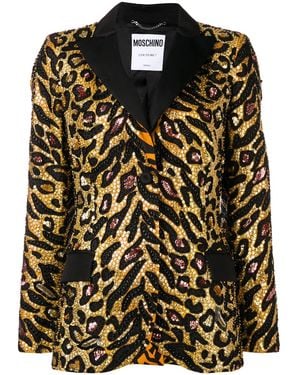 Moschino Tiger Sequin-Embellished Blazer - Black