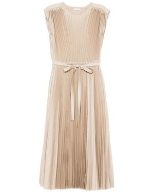 JOSEPH Volta Gathered Tie Belt Dress - Natural