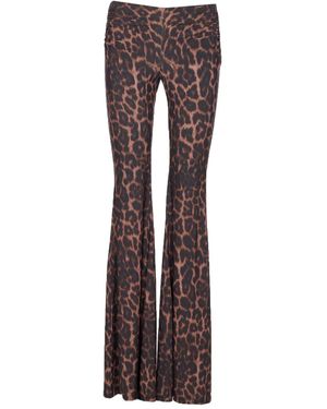 Aniye By Leopard-Print Flared Pants - Brown