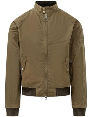 Barbour Merchant Waxed-Cotton Bomber Jacket - Green