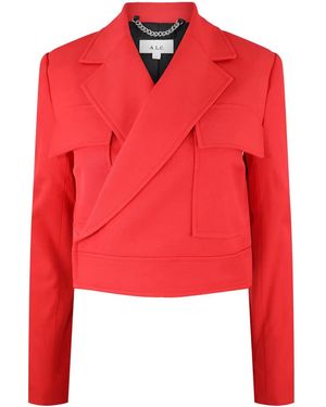 A.L.C. Reeve Asymmetric Cropped Blazer - Red