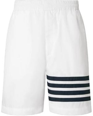 Thom Browne Shorts Sportivi Con Dettaglio A 4 Righe - Rosso