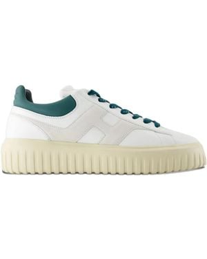 Hogan H-Stripes Leather Platform Low-Top Trainers - Natural