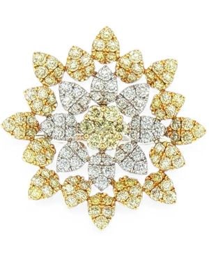 HYT Jewelry Flower Diamond Ring - Metallic