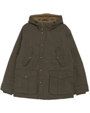 Filson Waxed Mountain Park Hooded Multi-Pocket Coat - Green