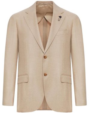 Lardini Cashmere Two-Button Blazer - Natural