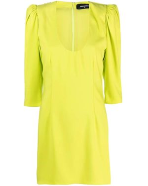DSquared² Puff-Sleeve Mini Dress - Yellow