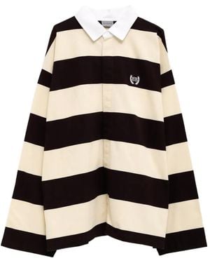 Balenciaga Striped Polo Shirt - Black