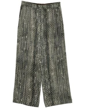 Ziggy Chen Abstract-Print Drawstring Pants - Green