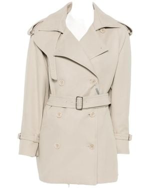 Max Mara Cacio Double-Breasted Belted Duster Coat - Natural