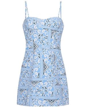 Cara Cara Claudine Heart-Tile Mini Dress - Blue